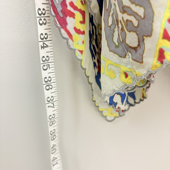 Johnny Was Silk Kaftan Cover Up Colorful Geometric XS Oversize Beach Layer Fun - Picture 10 of 12